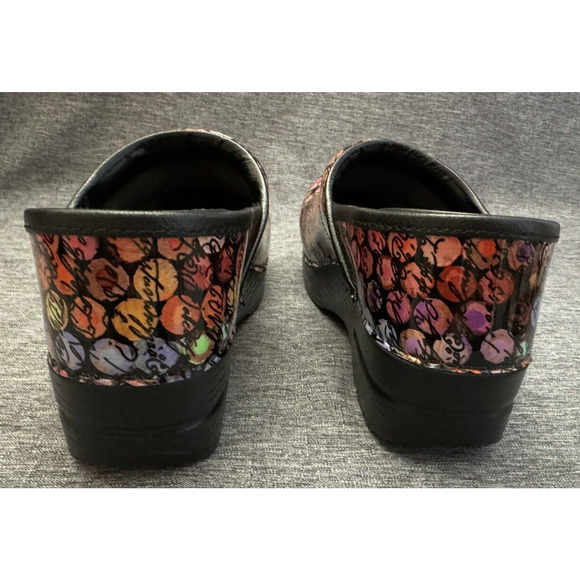 Dansko Professional Clogs Multicolor Viola Dot Cursive Slip On SIZE EU 36/US 5.5 - Picture 4 of 10